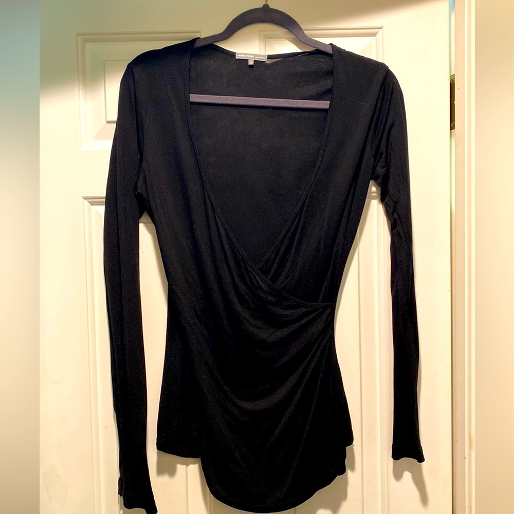 James Perse black wrap top
